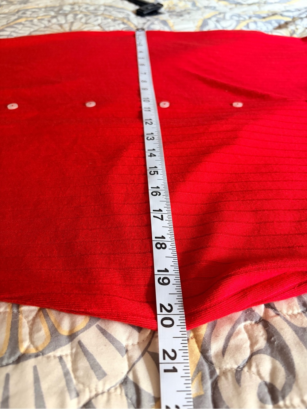 NWT Market & Spruce Red Button Front V Neck Short Sleeve stretchy MIDI Dress, M - Picture 9 of 10
